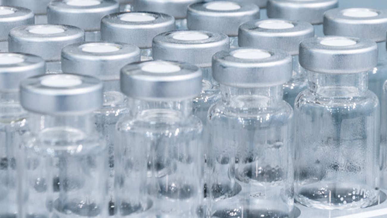 Vials containing injection.