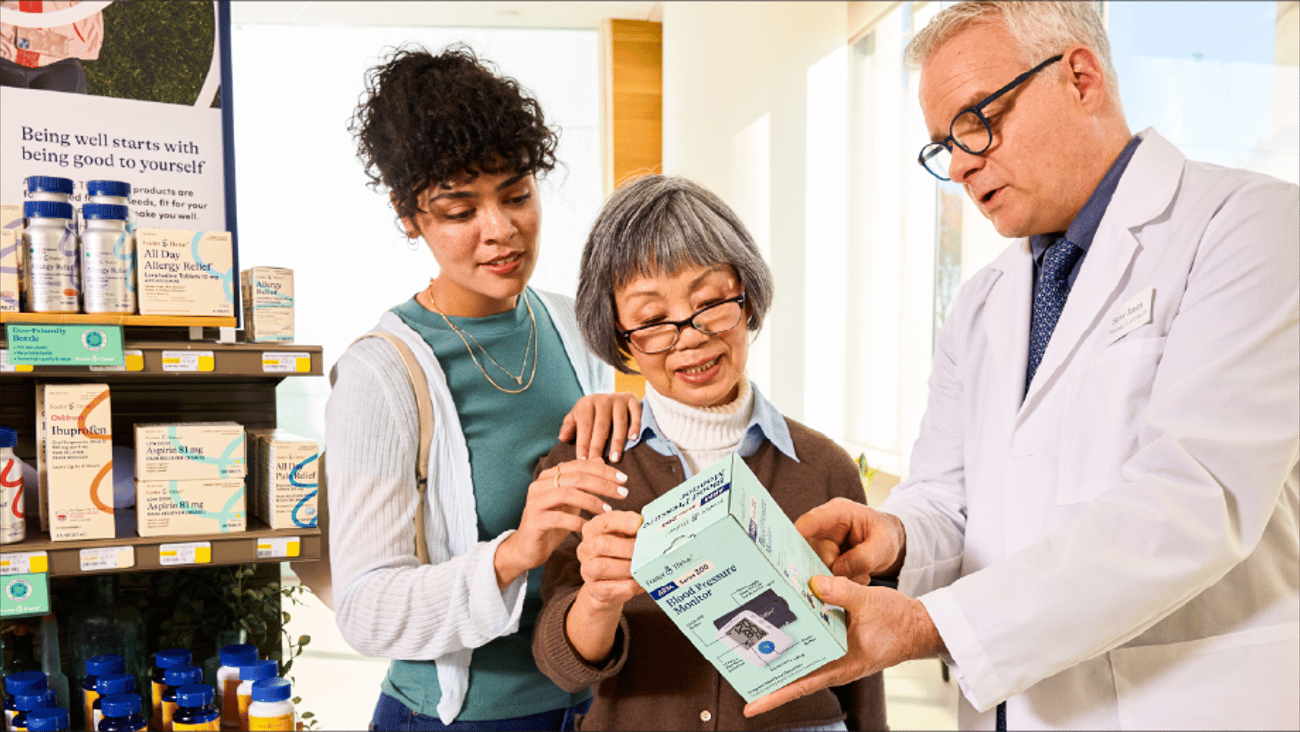 Pharmacist helping patients