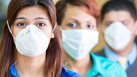 Healthcare workers with masks.