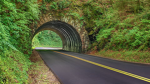 a train traveling down a dirt road