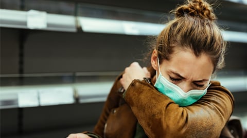 woman coughing