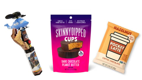 Candy fan, Skinny Dipped peanut butter cups, Pocket Latte