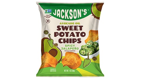 Jackson’s spicy jalapeño sweet potato chips with avocado oil