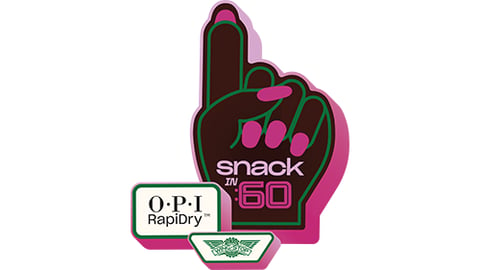 OPI x snack in 60 logo