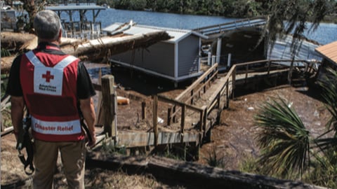 red cross aid worker