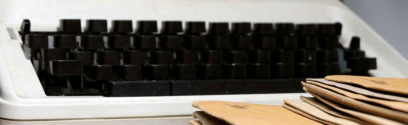 typewriter on desk