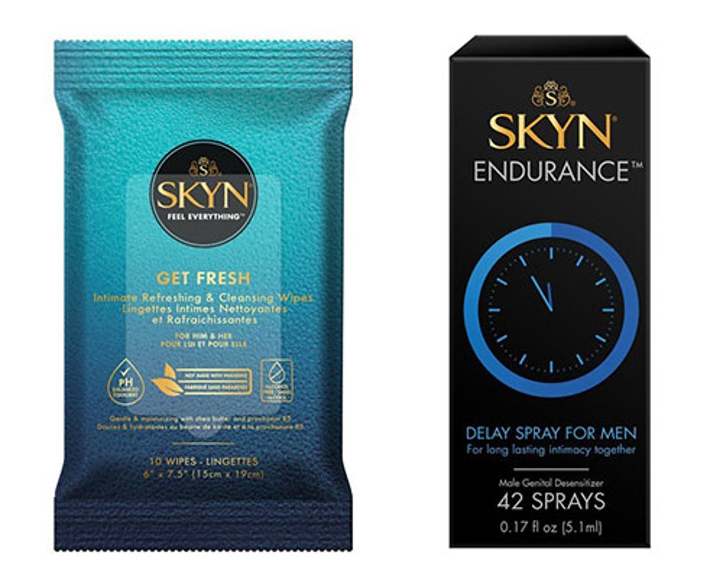 Skyn Get Fresh Wipes and Endurance delay spray