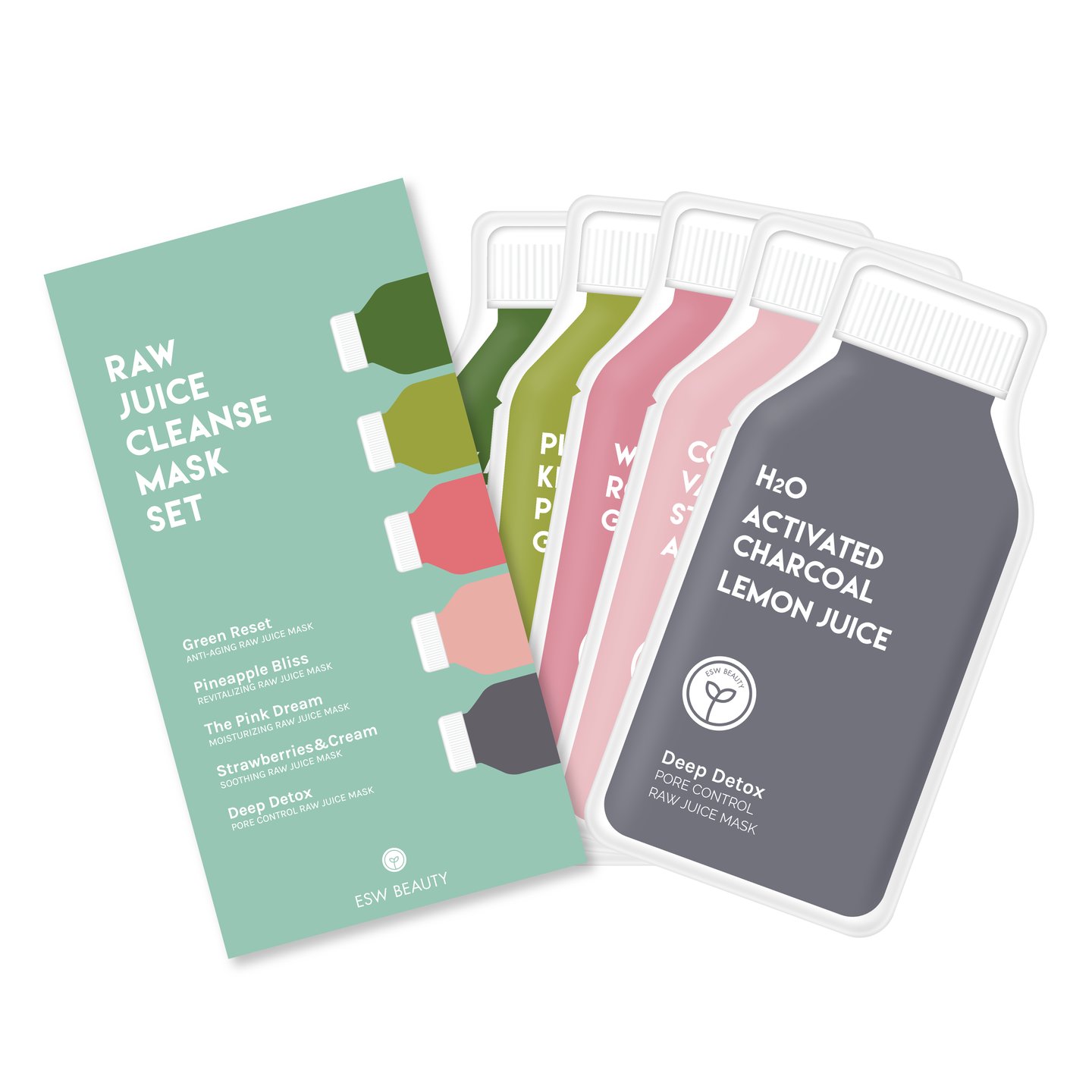 esw beauty Raw Juice Cleanse Sheet Mask Set