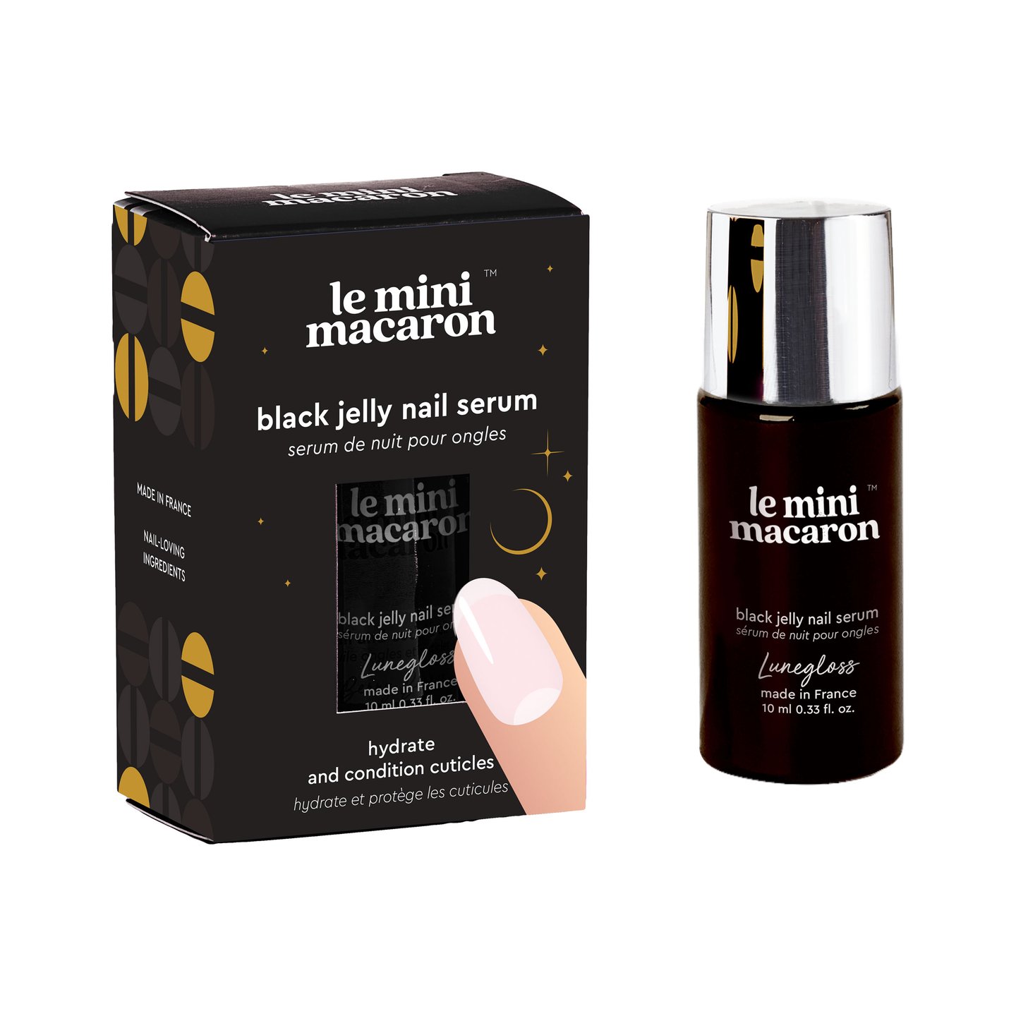 Le Mini Macaron Lunegloss Black Jelly Nail Serum