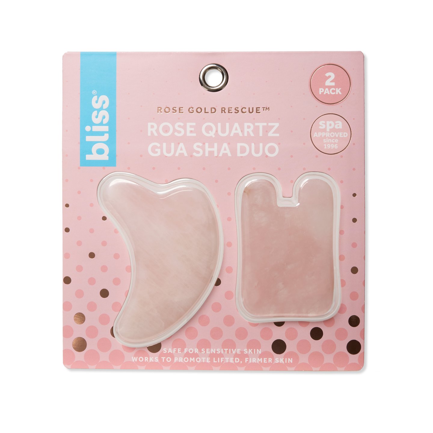 Bliss Rose Gold Rescue Rose Quartz Facial Roller & Gua Sha