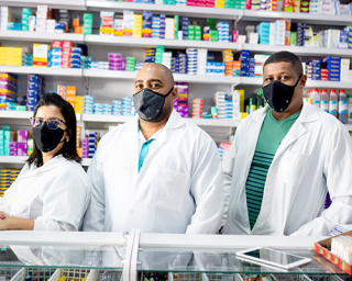 a group of people in a store
