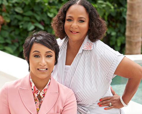 Desiree Rogers, Cheryl Mayberry-McKissack posing for a picture