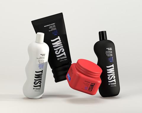 a bottle of items sitting on a counter
