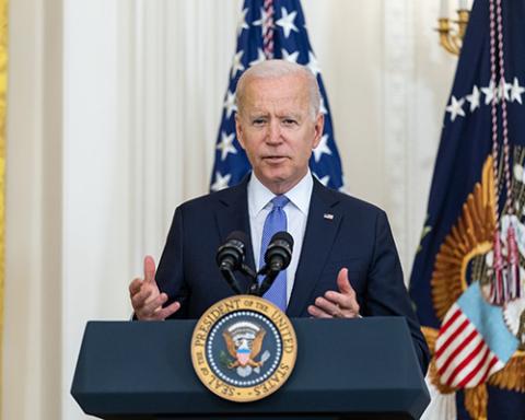Joe Biden wearing a suit and tie