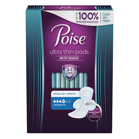 Poise Ultra Thin Pads with Wings