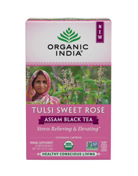 Organic India Tulsi Sweet Rose, Assam Black Tea