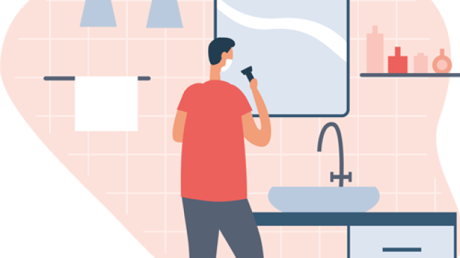 man shaving