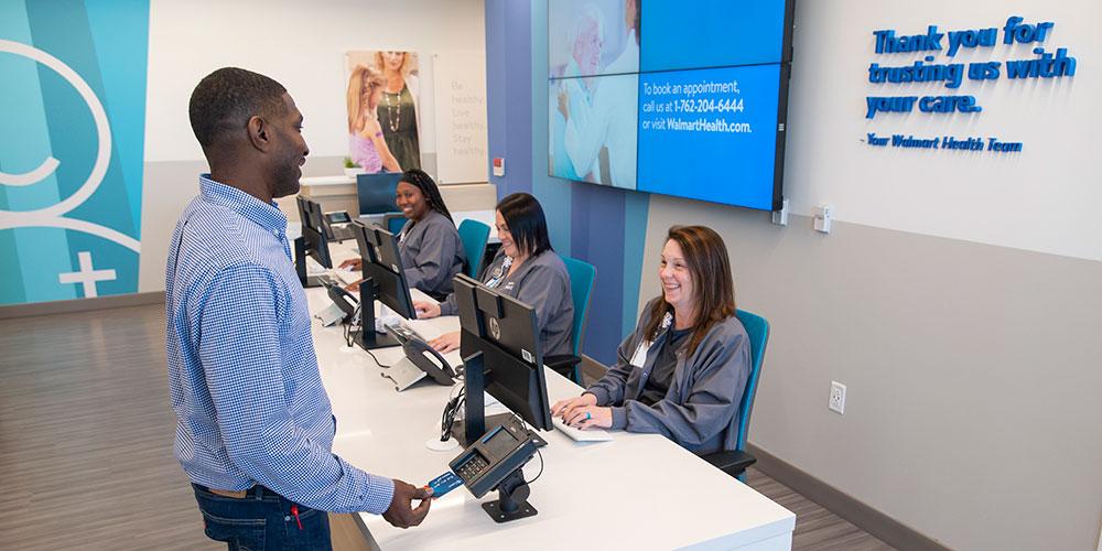 Walmart Health patient paying