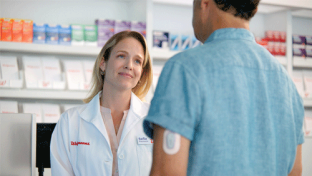 Walgreens pharmacist with diabetic man